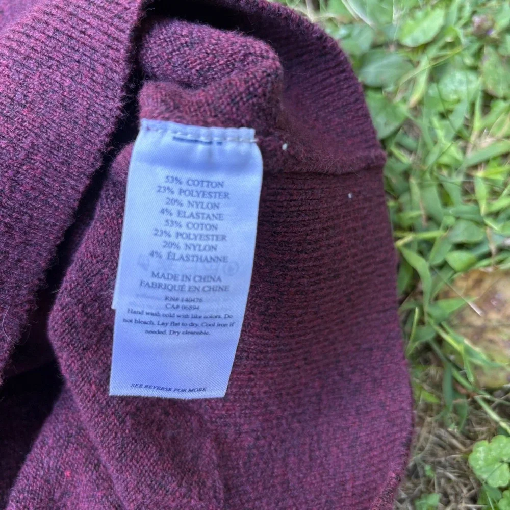 Faherty Quarter Zip Pullover Mens XL Burgundy Sweater Coastal Casual‎